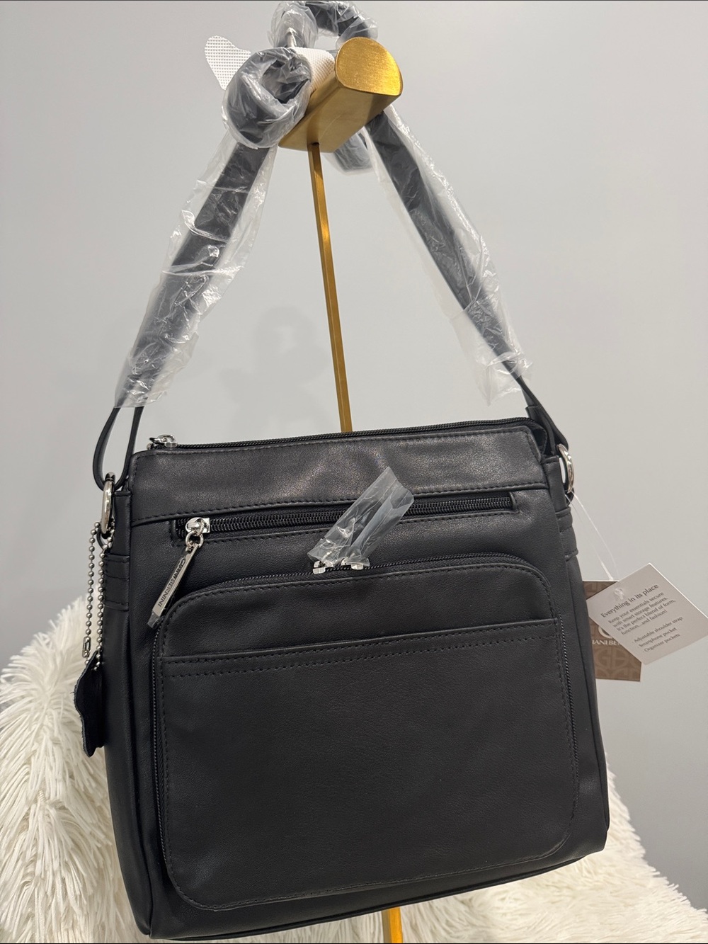 Giani Bernini Nappa Leather Front Zip Crossbody